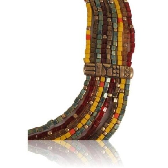 Chicos Multicolor Beaded Necklace With Chain Closure - Picture 2 of 9